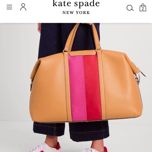 Kate Spade RACING STRIPE FAYE LARGE WEEKENDER - Picture 11 of 12